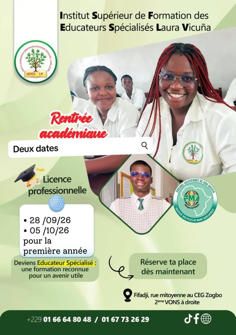 Rentrée Académique à l'ISFES : Lundi 28 septembre 2026